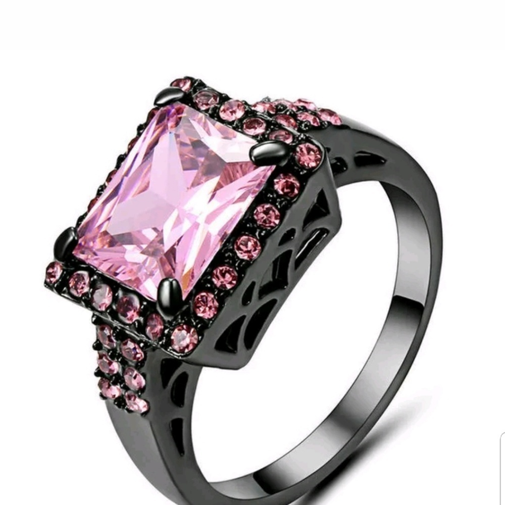 Vintage style Square pink zircon  Ring